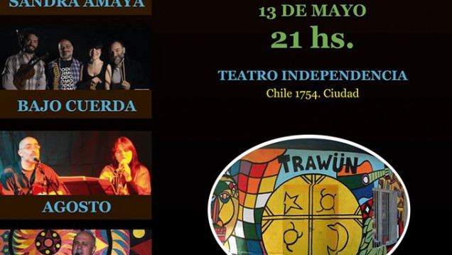 imagen Esta noche, "FESTIVAL ARTÍSTICO MUSICAL SOLIDARIO S.O.S X TRAWÜN"