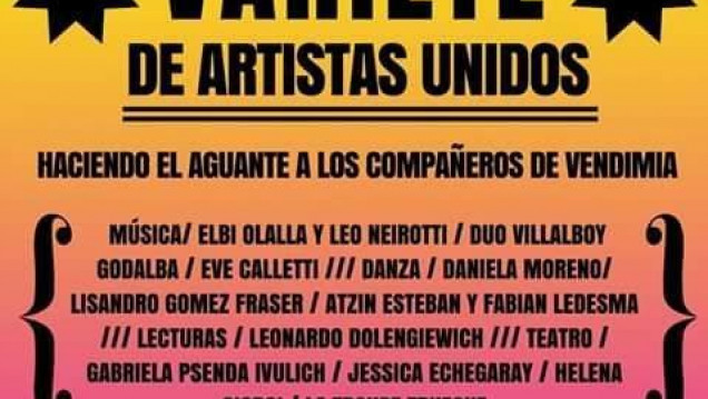 imagen Varieté de Artistas Unidos: solidaridad y apoyo al arte en Mendoza