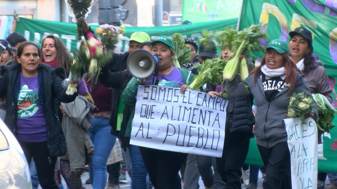 imagen Para visibilizar la crisis del campo mendocino, se realizó un nuevo "verdurazo" en Casa de Gobierno