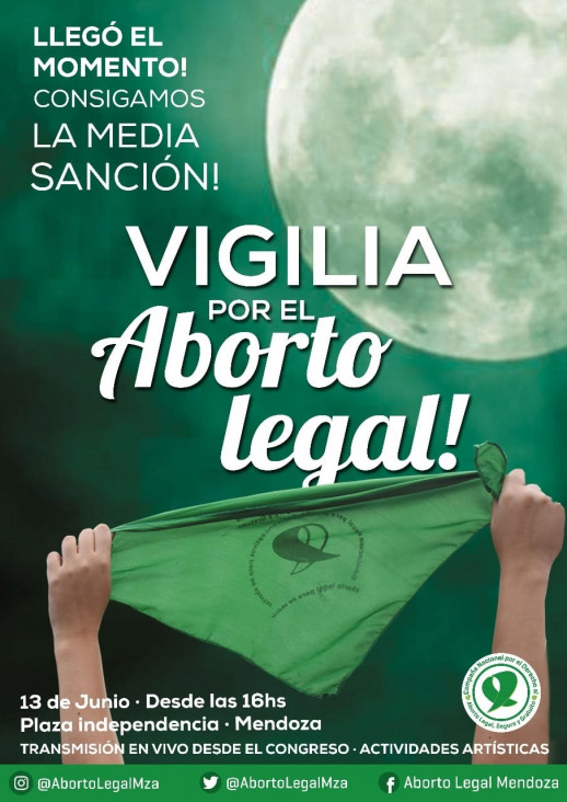 imagen Mendoza en vigilia por la legalización del aborto