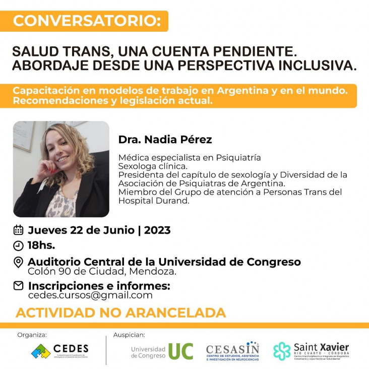 imagen Salud trans, una charla para abordarla desde una perspectiva inclusiva 
