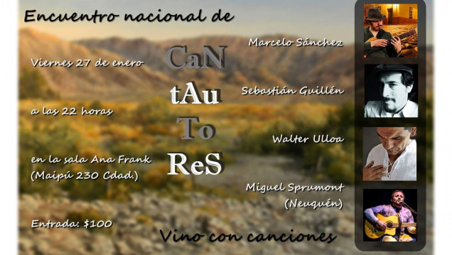imagen "Vino con canciones": un encuentro de cantautores