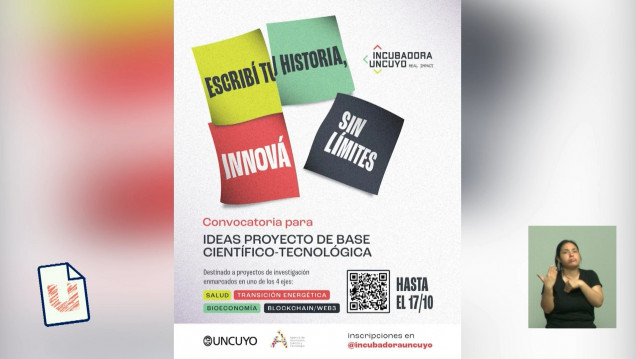 imagen Incubadora UNCUYO: abrieron las inscripciones para proyectos de investigación científico tecnológicos