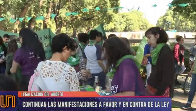 imagen Aborto legal: manifestaciones de distintos sectores y votos decisivos en el Senado