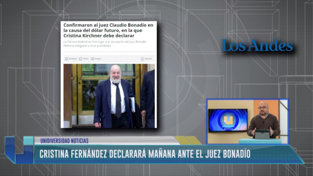 imagen Mañana declara Cristina Fernández de Kirchner ante Bonadío