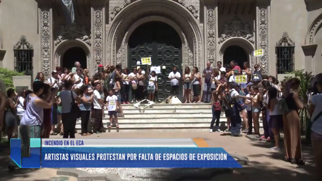 imagen Artistas visuales protestaron en la Secretaría de Cultura por falta de espacios de exposición