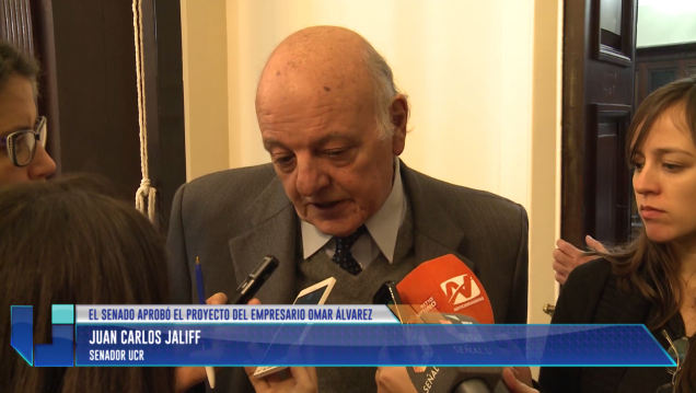 imagen El senado aprobó el proyecto de Omar Álvarez