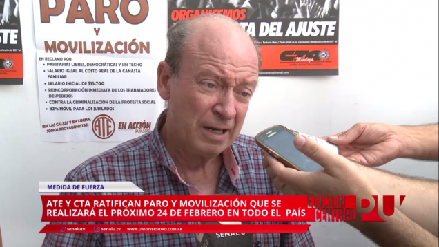imagen ATE y CTA ratificaron el paro para el miércoles 24