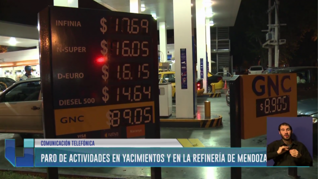 imagen Paro de actividades en yacimientos y en la refinería de Mendoza