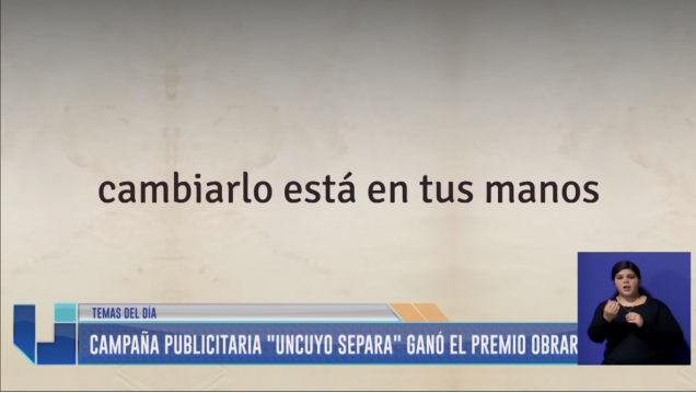 imagen "UNCuyo SEPARA" ganó el Premio Obrar