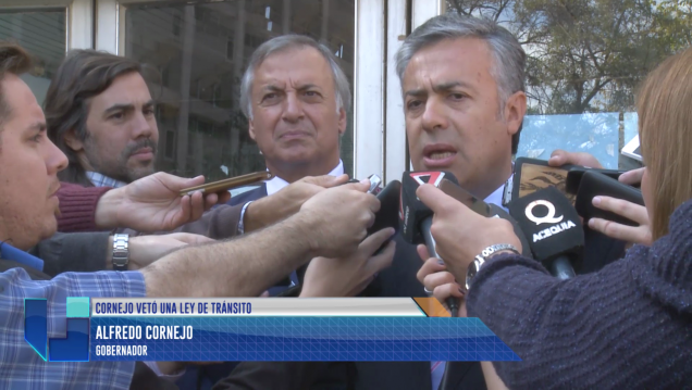 imagen Alfredo Cornejo vetó una ley de tránsito impulsada por el Justicialismo