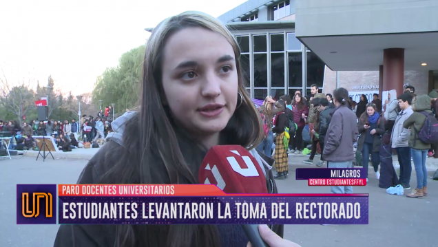 imagen Estudiantes levantaron la toma en el Rectorado