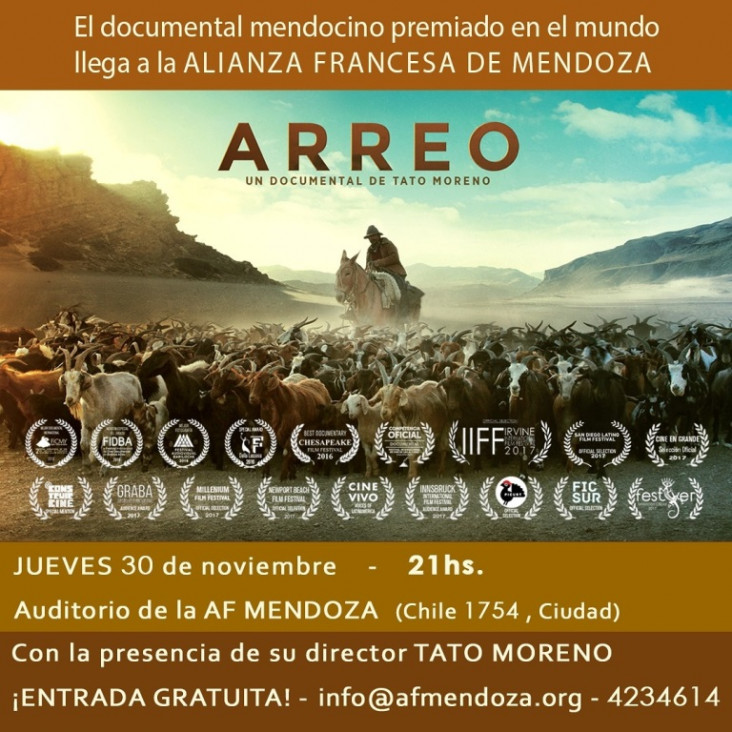 imagen Arreo, el documental mendocino multipremiado llega a la Alianza Francesa