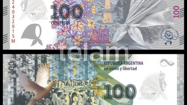 imagen Nuevo billete de 100 en homenaje a Madres y Abuelas