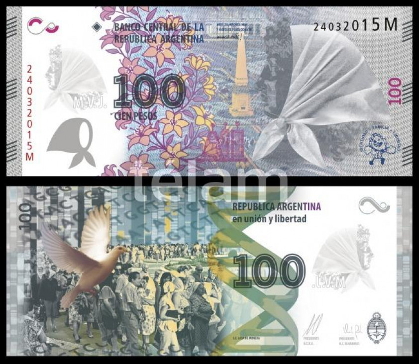 imagen Nuevo billete de 100 en homenaje a Madres y Abuelas