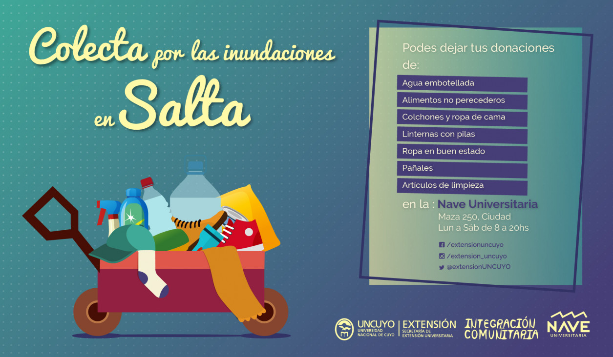 imagen Colecta Solidaria en la UNCUYO por las inundaciones en Salta