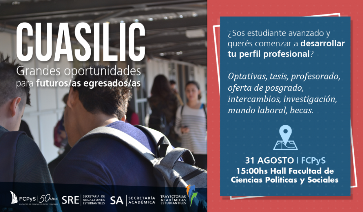 imagen Cuasilic, el espacio donde alumnos de Políticas y Sociales aprenden a proyectar su futuro