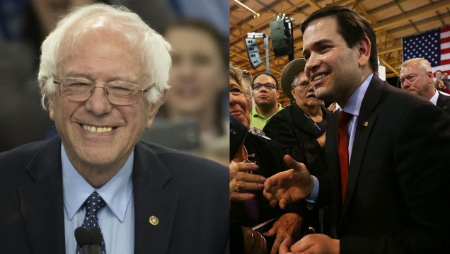 imagen Las victorias de Sanders y Rubio no son suficientes para complicar a Hillary y a Trump