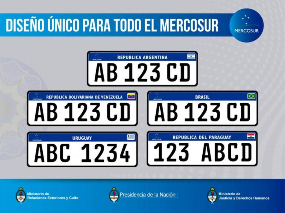 imagen Ya rigen las nuevas patentes del Mercosur