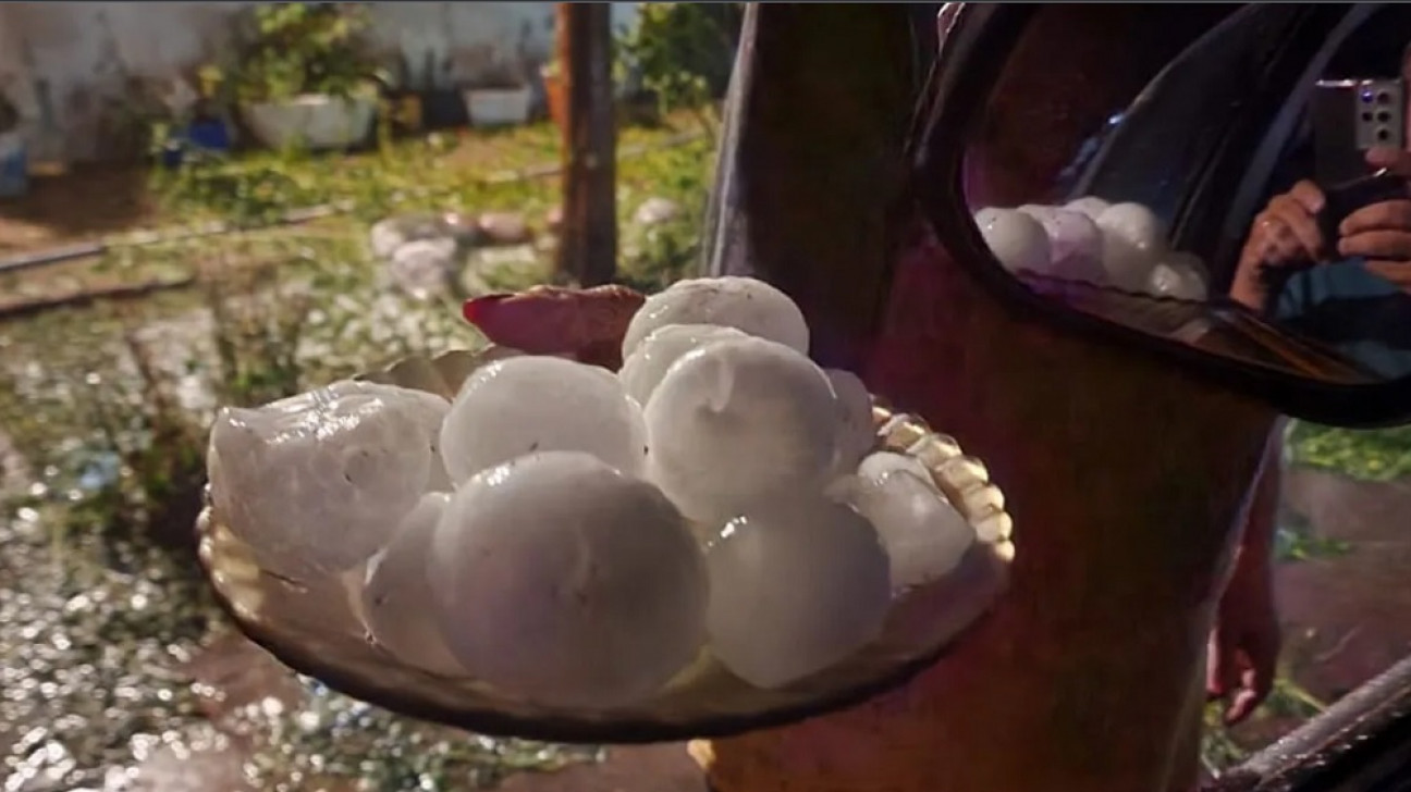 imagen Una fuerte tormenta de granizo causó graves daños en la zona Este