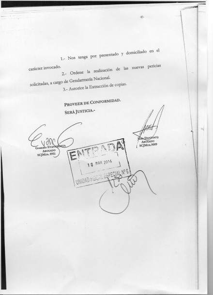 imagen Niegan que Gendarmería realice nuevos peritajes sobre el cuerpo de Garbini