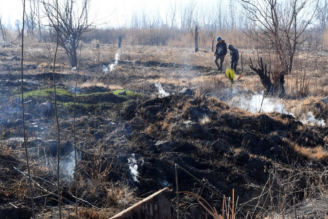 imagen Turba de antiguos cultivos arde bajo la tierra en Guaymallén