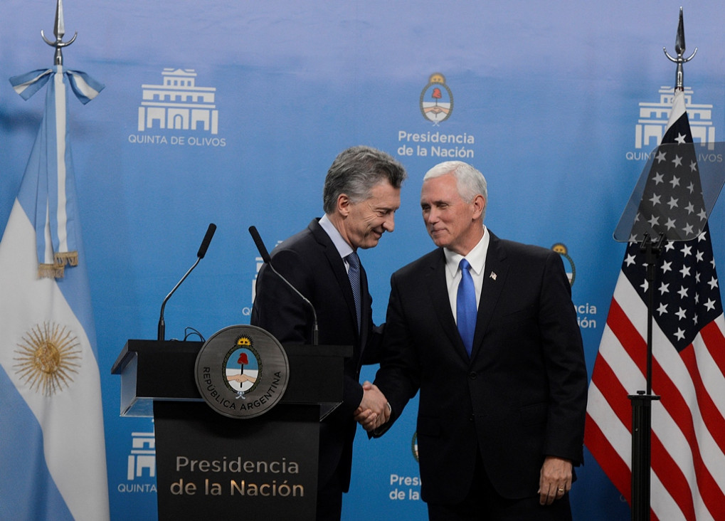 imagen Pence consideró a Argentina aliado clave contra Venezuela