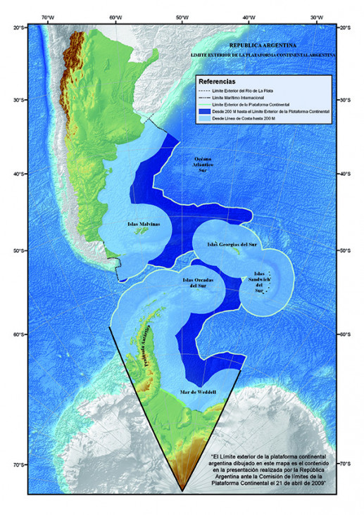 imagen La plataforma continental más ancha que abraza a Malvinas