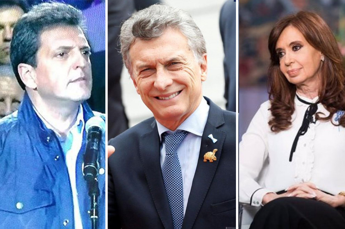 imagen Macri, Cristina y Massa, revolucionados