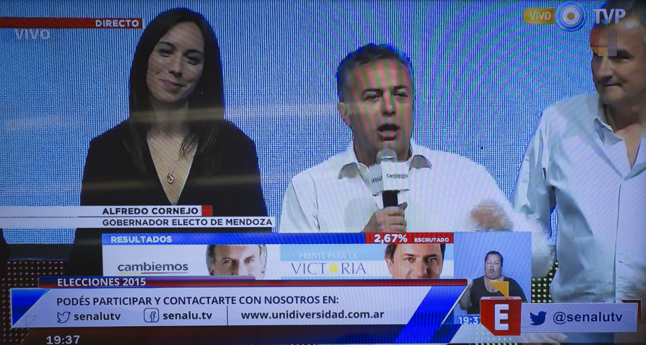 imagen Cornejo, el primer orador en el búnker de Cambiemos