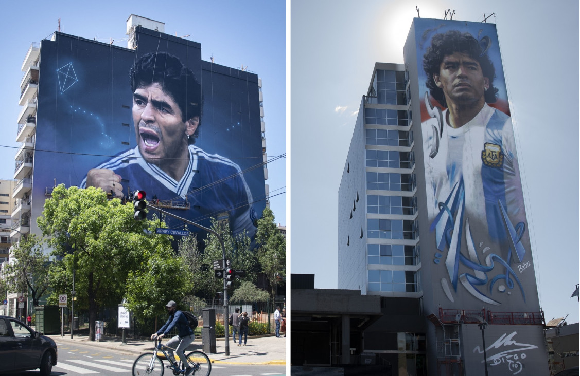 imagen Murales gigantes para homenajear a Maradona serán íconos de Buenos Aires