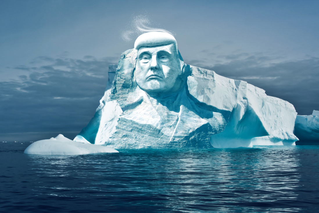 imagen Quieren esculpir el rostro de Trump en un iceberg y filmar el deshielo en vivo